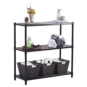 TRINITY EcoStorage 3 Tier Adjustable Flat Slat Wire Shelving, Dark Bronze - TRAPSKI