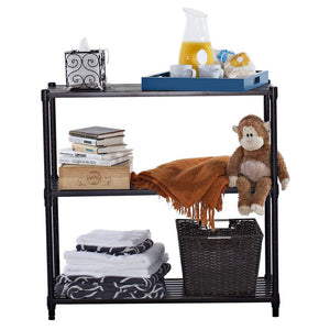 TRINITY EcoStorage 3 Tier Adjustable Flat Slat Wire Shelving, Dark Bronze - TRAPSKI