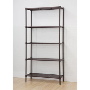 TRINITY EcoStorage 5 Tier Adjustable Flat Slat Wire Shelving, Dark Bronze
