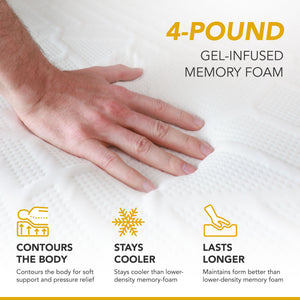 DynastyMattress CoolBreeze 12 Inch Essential Sleep Air Gel Infused Memory Foam Bed Medium Firm Queen Size