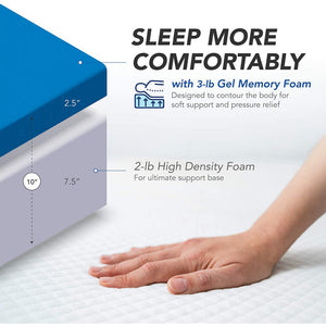 Dynasty Mattress 10 Inch CoolBreeze Gel Memory Foam Short King RV Mattress Bed - TRAPSKI