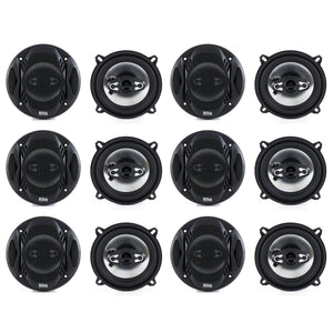 BOSS 5.25" 300W 4 Way Car Audio Coaxial Speakers Stereo Black 4 Ohm (6 Pack)