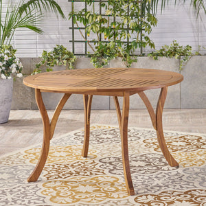 Hermosa Outdoor Acacia Wood Circular Dining Table