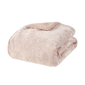 Full/Queen Crushed Velvet Sherpa Reversible Comforter Set