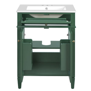 Bathroom Vanity With 2 Doors And Tip Out Drawer, Soft Closing Hinges