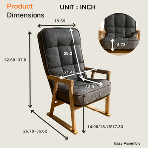 Modern Adjustable Lounge Chair with Three-Level Lumbar Adjustment
