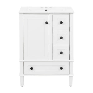 Bathroom Vanity With Integrated Basin, Soft Close Drawers, Door Mounted Double Layer Shelf