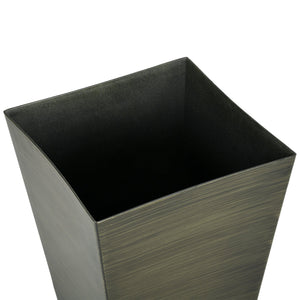 28" Tall Outdoor Planters Set of 3 with Wood Grain Design - Polypropylene