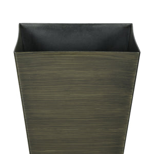 28" Tall Outdoor Planters Set of 3 with Wood Grain Design - Polypropylene