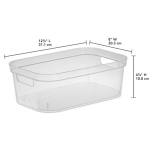 Sterilite 4.25x8x12.25 In Storage Bin w/ Carry Through Handles, Clear (16 Pack)