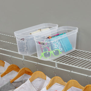 Sterilite 6.25x6.25x15 In Narrow Storage Bin w/ Carry Handles, Clear (24 Pack)