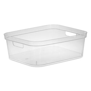 Sterilite 5.25 x 12 x 15 Inch Storage Bin w/ Carry Through Handles, Clear, 8 Ct