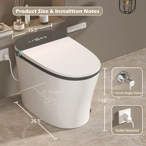 Smart Toilet with Built-In Bidet and Heated Seat