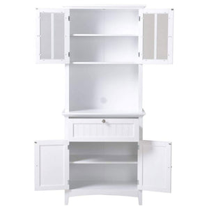 American Furniture Classics OS Home and Office Wooden Buffet and Hutch, White