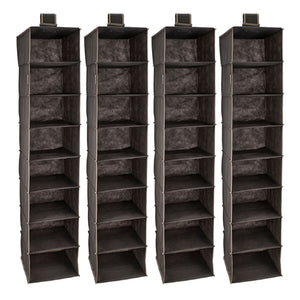 ClosetMaid 8 Shelf Wire Hanging Closet Nonwoven Fabric Organizer, Brown (4 Pack)