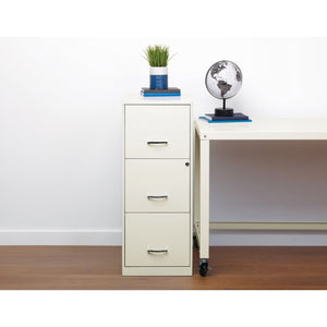 Space Solutions 18 Inch 3 Drawer Vertical Organizer Cabinet for Office, White