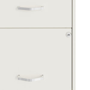 Space Solutions 18 Inch Wide 2 Drawer Mobile Cabinet for Office, Pearl White