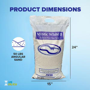 U.S. Silica 50 Pound Mystic White II Swimming Pool Filter Sand, White, 2 Pack