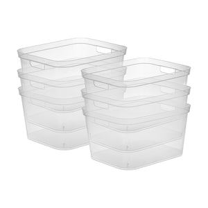 Sterilite 8.25x12.25x15 In Storage Bin w/ Carry Through Handles, Clear (6 Pack)