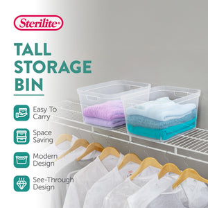 Sterilite 8.25x12.25x15 In Storage Bin w/ Carry Through Handles, Clear (6 Pack)