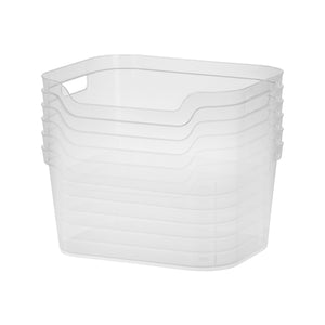 Sterilite 7 x 11 x 14.25 Inch Open Storage Bin w/ Carry Handles, Clear (6 Pack)