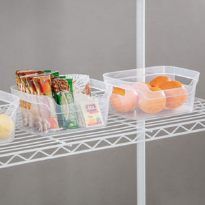 Sterilite 9.5 x 6.5 x 4 Inch Clear Open Storage Bin with Carry Handles (32 Pack) - TRAPSKI