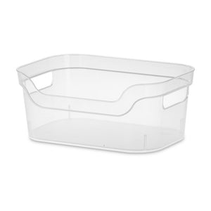 Sterilite 9.5 x 6.5 x 4 Inch Clear Open Storage Bin with Carry Handles (64 Pack)