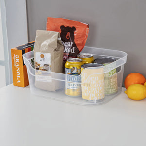 Sterilite 5.25 x 9.5 x 13 In Open Storage Bin with Carry Handles, 8 Pack, Clear