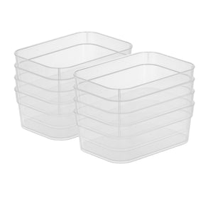 Sterilite Medium Storage Trays for Desktop and Drawer Organizing, Clear, 24 Pack