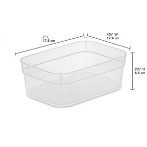 Sterilite Medium Storage Trays for Desktop and Drawer Organizing, Clear, 24 Pack