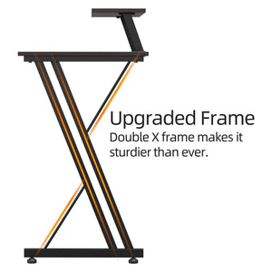 Somdot L Shaped Corner Gaming and Computer Desk with Monitor Stand, Black Walnut - TRAPSKI