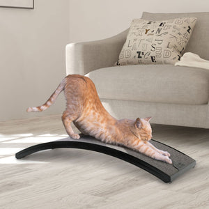 Omega Paw Rascador Curved Floor Scratching Board for Cats, 20 Inches Long, Grey