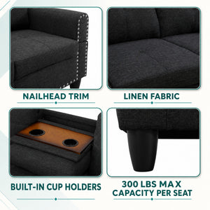 L-Shaped Sectional Sofa - 69.5" x 97.5"