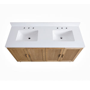 Fully Assembled 60'' Light Coffee Single Sink Bathroom Vanity