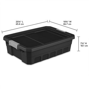 Sterilite 10 Gallon Industrial Stacker Storage Totes w/ Gray Clip Lids (18 Pack)