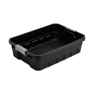 Sterilite 10 Gallon Industrial Stacker Storage Totes w/ Gray Clip Lids (18 Pack)