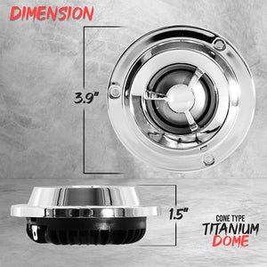 Pyle Pro 1.75 Inch Coil Titanium Dome Crossover Tweeter for Car Component Stereo