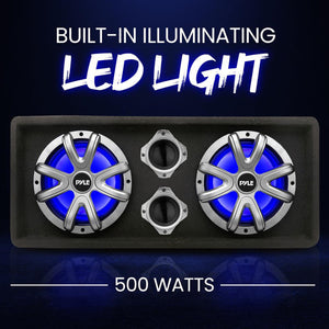 Pyle 10 Inch 1100 Watt Slim Mount Truck Audio Dual Bass Subwoofer Box System