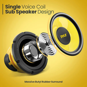 Pyle 400W 8 Inch Pro Midbass Woofer Audio Sound Speaker System for Car Stereo