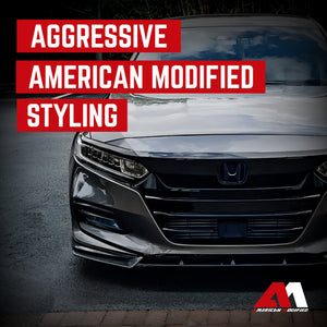 AMERICAN MODIFIED 2018 to 2020 Honda Accord Aerodynamic Front Lip Spoiler, Black