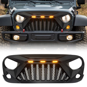AMERICAN MODIFIED Front Goliath Grill Compatible w/ 2007-18 Jeep Wrangler JK