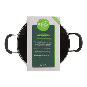 Gibson Hummington Non-Stick Ceramic 5-Quart Dutch Oven with Lid, Grey and Green