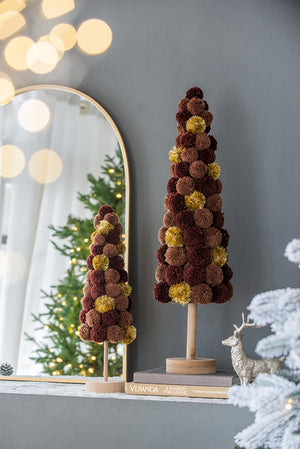 6.7x6.7x20" Tree Christmas Table Decor, Coffee