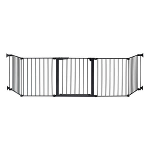 KidCo Custom Fit Auto Closing HearthGate Baby or Fireplace Gate Enclosure, Black - TRAPSKI