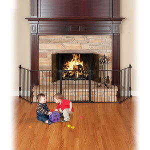 KidCo Custom Fit Auto Closing HearthGate Baby or Fireplace Gate Enclosure, Black - TRAPSKI