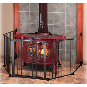 KidCo Custom Fit Auto Closing HearthGate Baby or Fireplace Gate Enclosure, Black - TRAPSKI