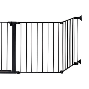 KidCo Custom Fit Auto Closing HearthGate Baby or Fireplace Gate Enclosure, Black - TRAPSKI