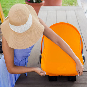 CozyBaby Lightweight Mesh Summer Sun Infant Carrier Cover, Orange Mango