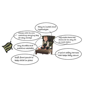 CozyBaby Portable Washable Travel Cloth Easy Seat High Chair, Charcoal Yellow