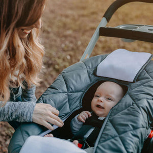 CozyBaby Premium Infant Car Seat Cover w/ Dual Zippers & Elastic Edge, Charcoal